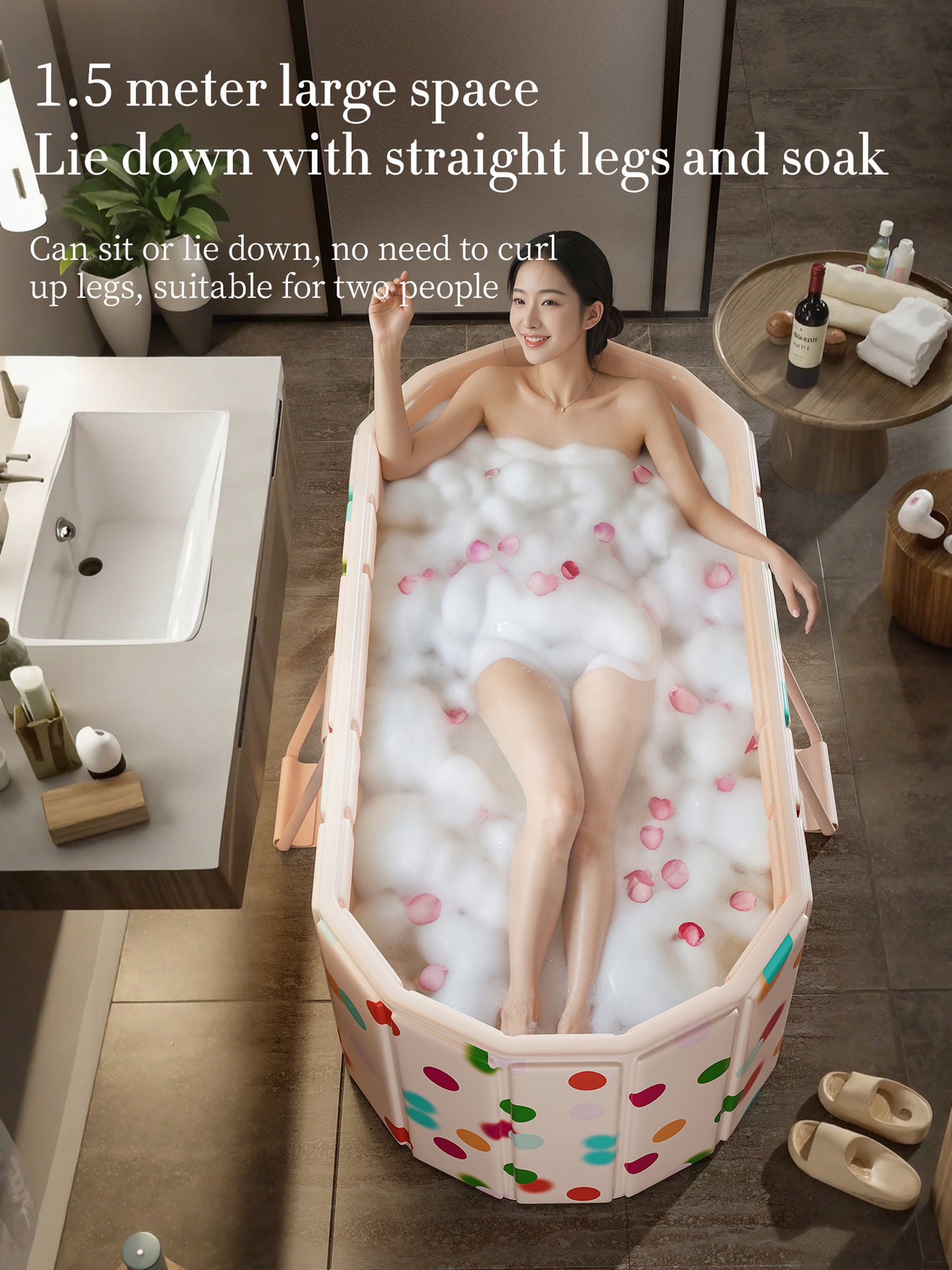 'Portable insulated bathtub, Ice Bath Tub for Athletes, Inflation-free bathtub for shower, Ice Plunge Tub with Cover, Baths at Home & Outdoor