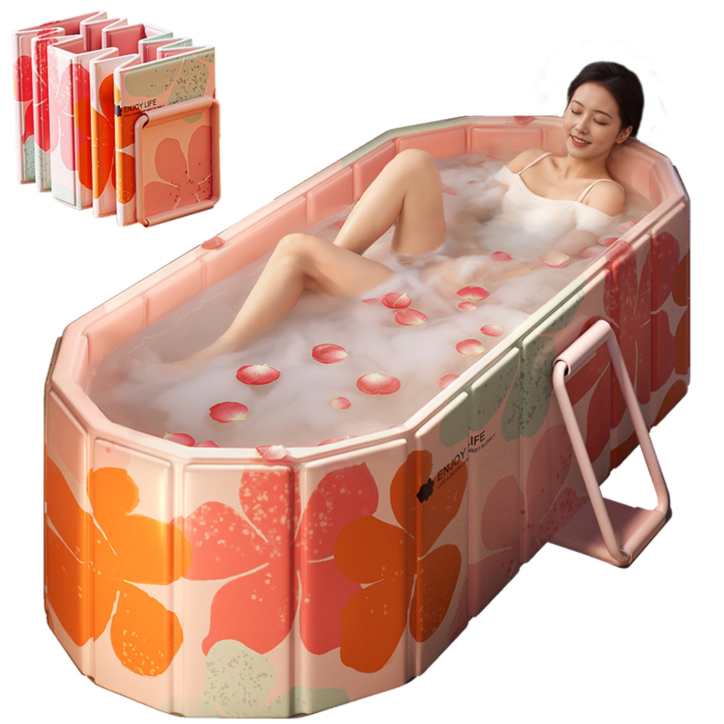 'Portable insulated bathtub, Ice Bath Tub for Athletes, Inflation-free bathtub for shower, Ice Plunge Tub with Cover, Baths at Home & Outdoor