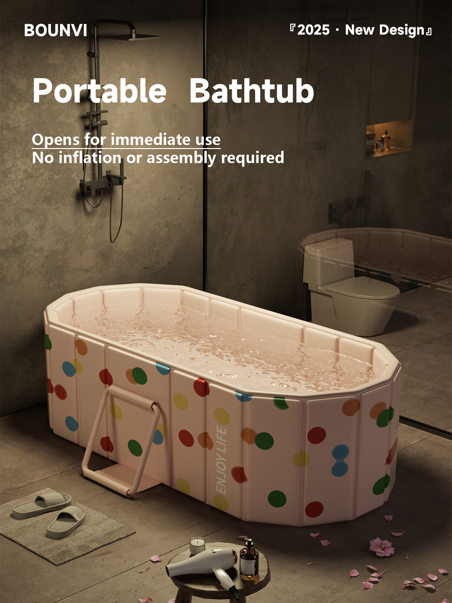 'Portable insulated bathtub, Ice Bath Tub for Athletes, Inflation-free bathtub for shower, Ice Plunge Tub with Cover, Baths at Home & Outdoor