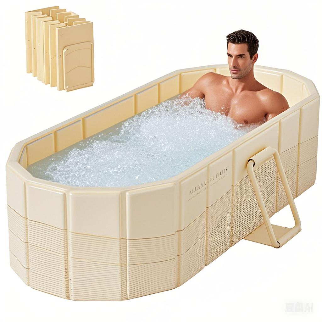 'Portable insulated bathtub, Ice Bath Tub for Athletes, Inflation-free bathtub for shower, Ice Plunge Tub with Cover, Baths at Home & Outdoor