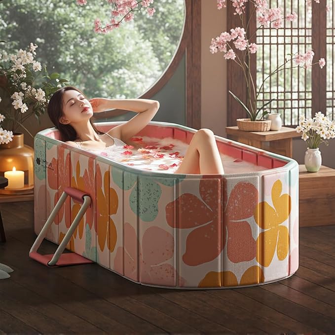 'Portable insulated bathtub, Ice Bath Tub for Athletes, Inflation-free bathtub for shower, Ice Plunge Tub with Cover, Baths at Home & Outdoor